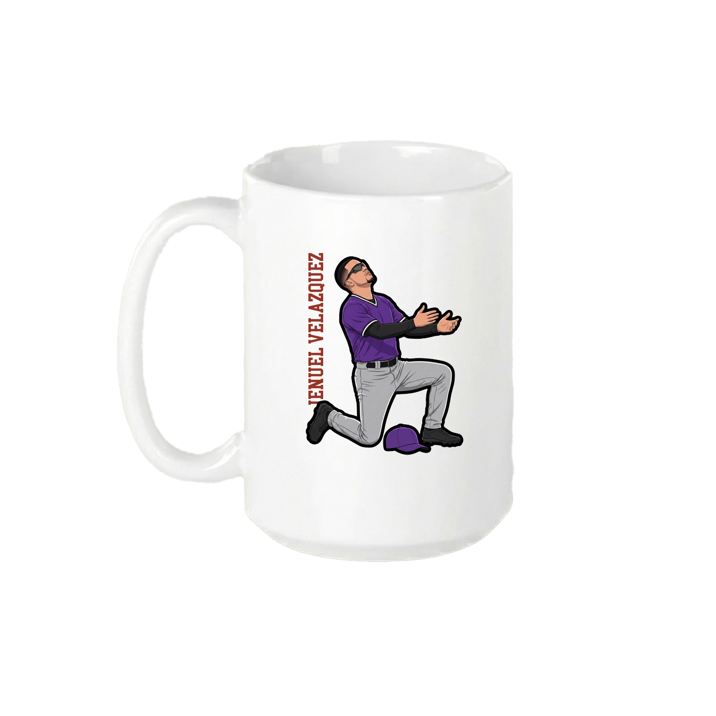 15oz Coffee Mug — Name Vertical in White