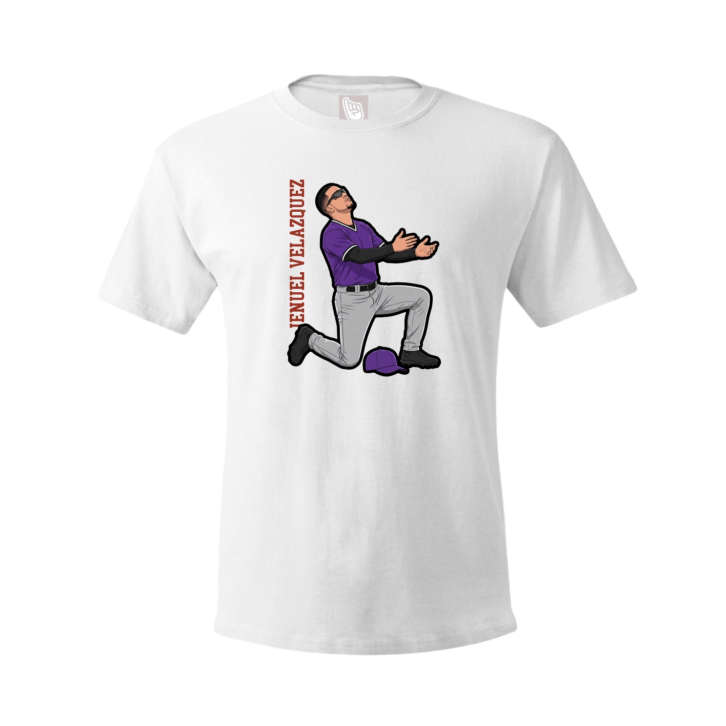 Tee — Name Vertical in White