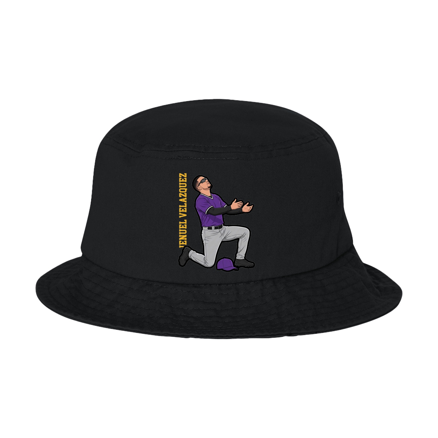 Bucket Cap — Name Vertical in Black