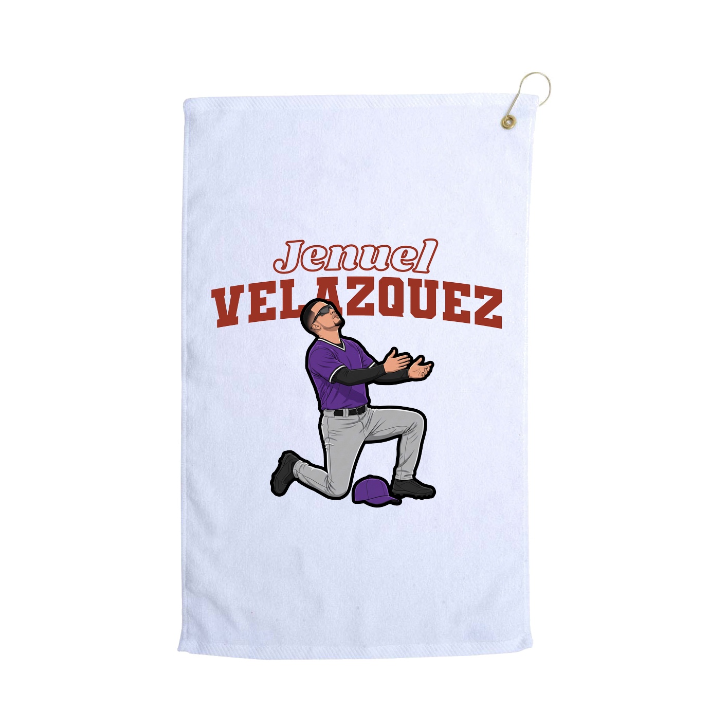 Golf Towel — Name Arch in White