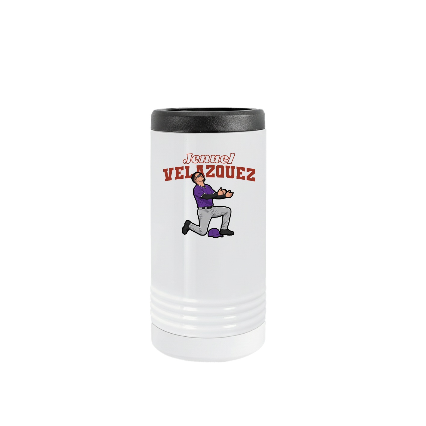 Slim Beverage Holder — Name Arch in White