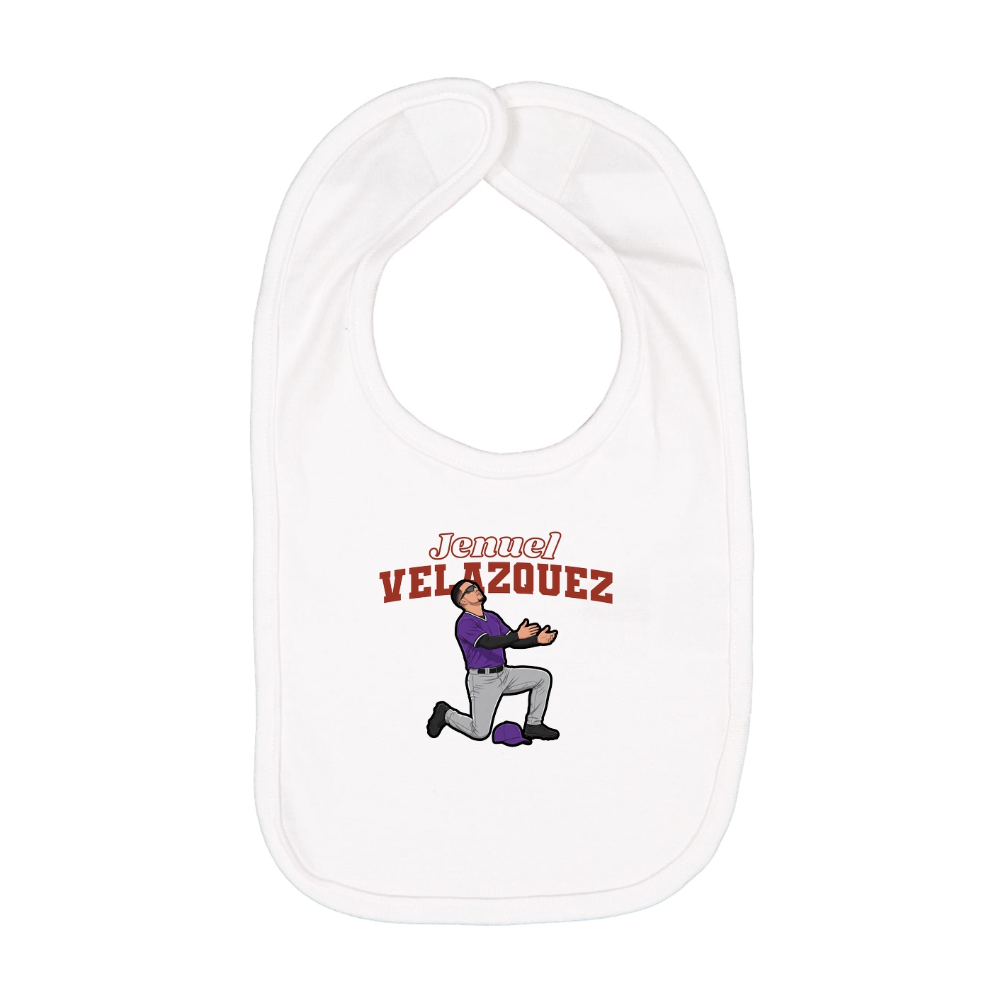 Infant Bib — Name Arch in White