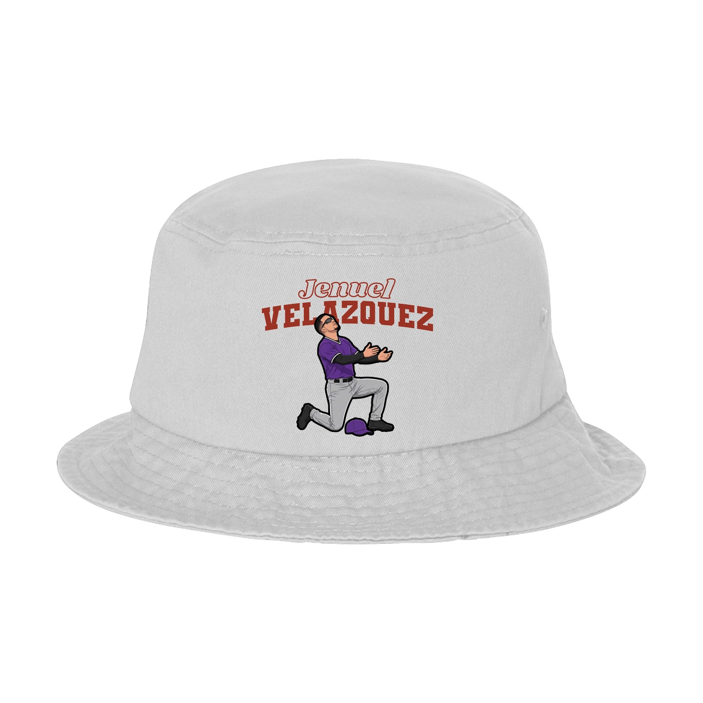 Bucket Cap — Name Arch in White