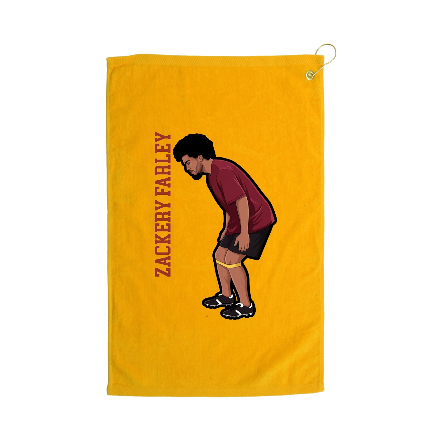 Golf Towel — Name Vertical in Gold