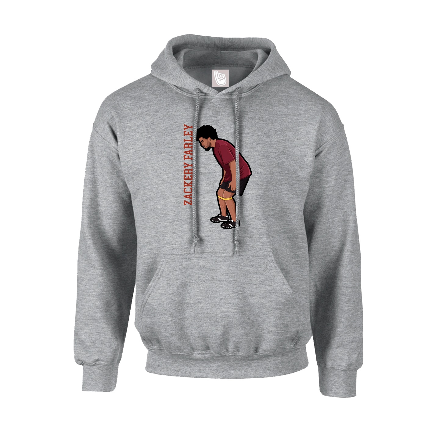 Hoodie — Name Vertical in Grey