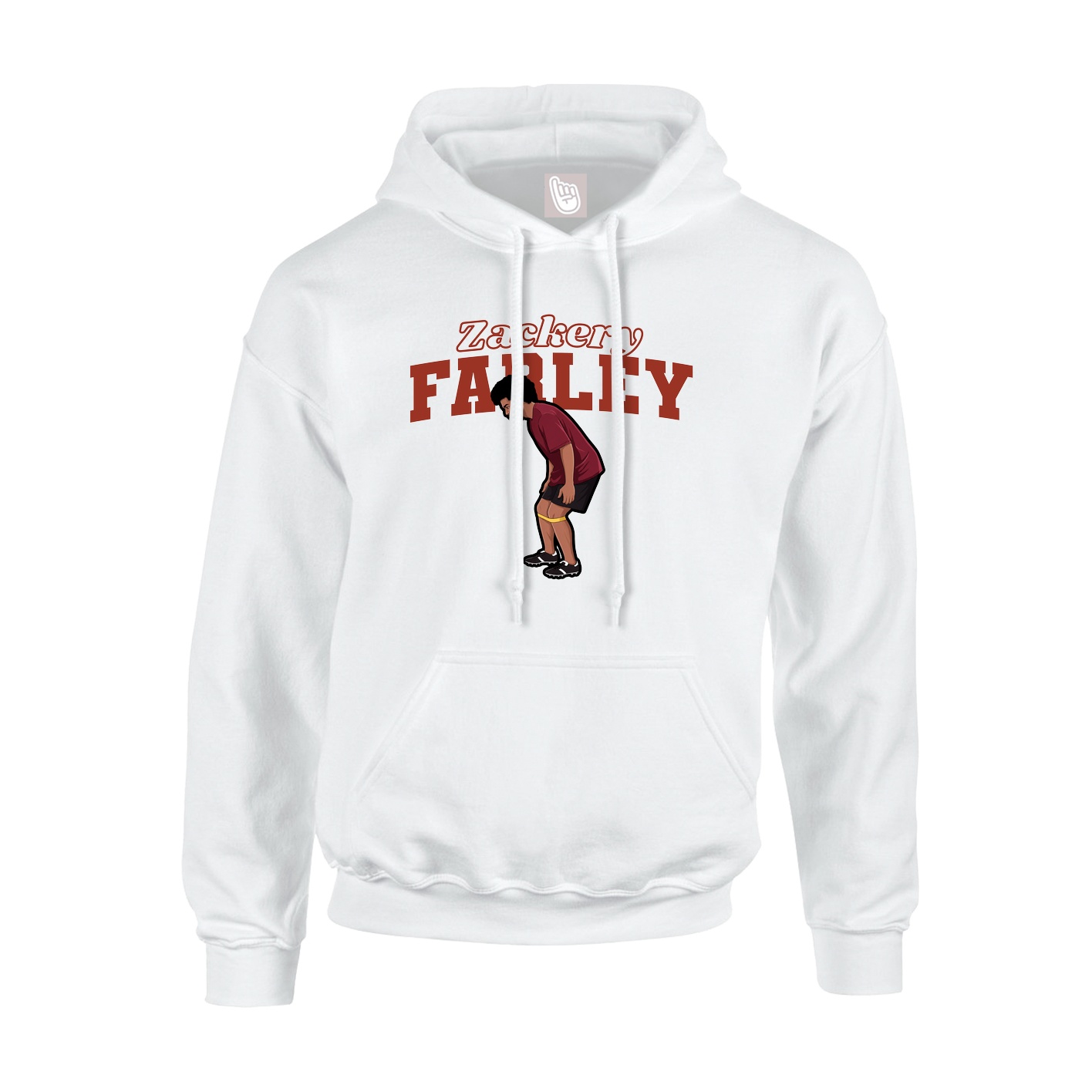 Youth Hoodie — Name Arch in White