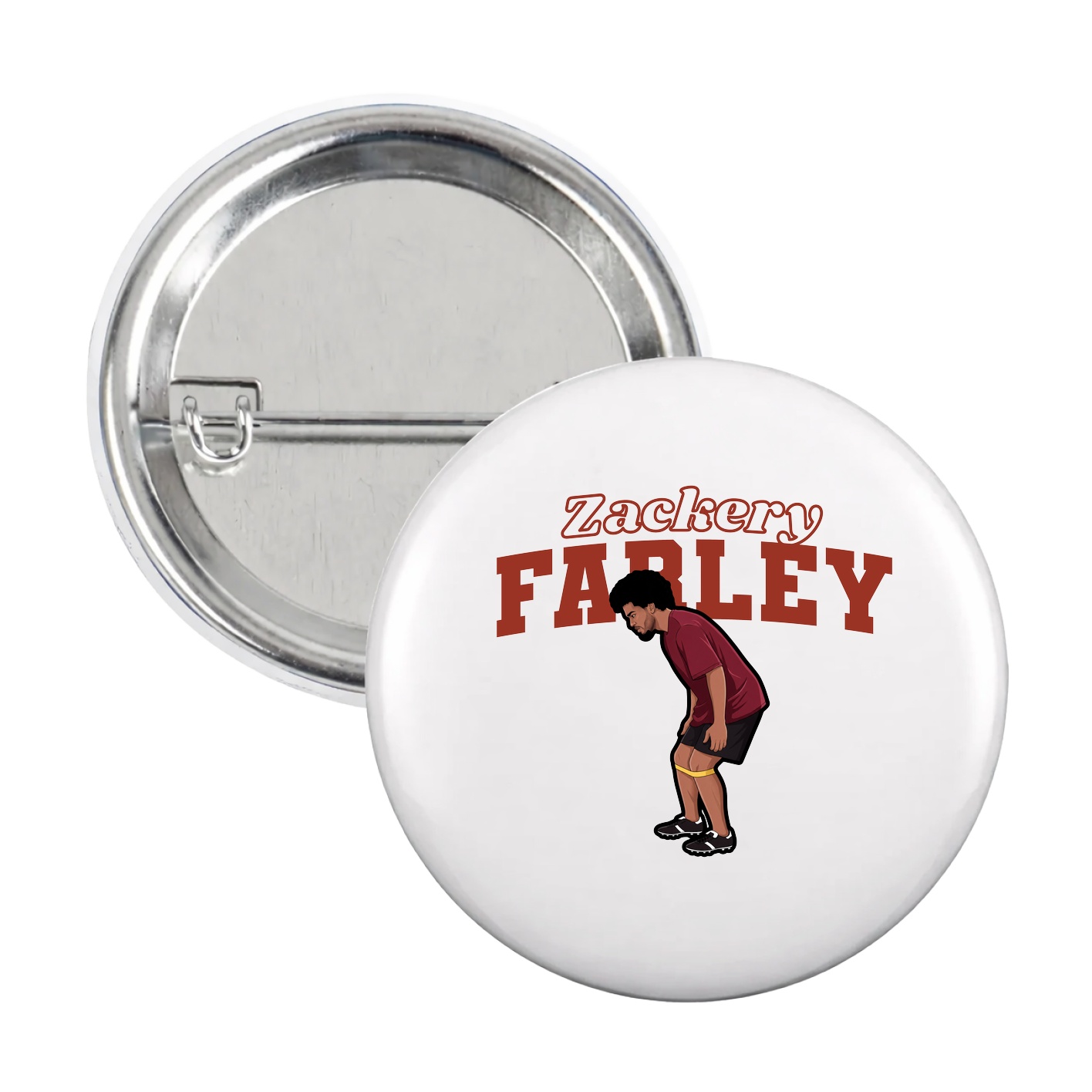 Game Day Button — Name Arch in White