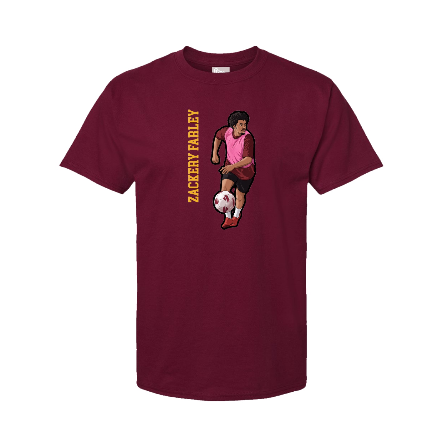Youth Tee — Name Vertical in Cardinal