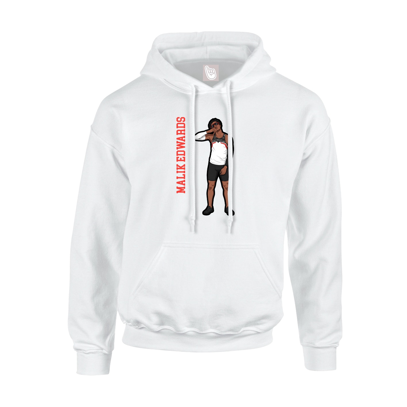 Hoodie — Name Vertical in White