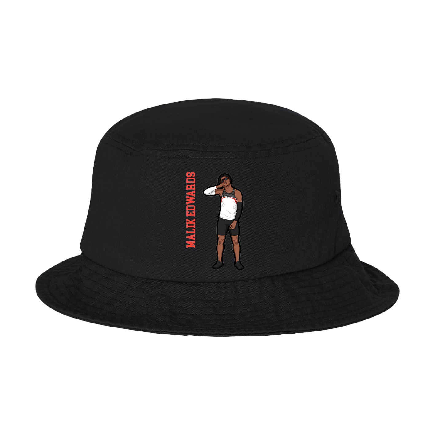 Bucket Cap — Name Vertical in Black