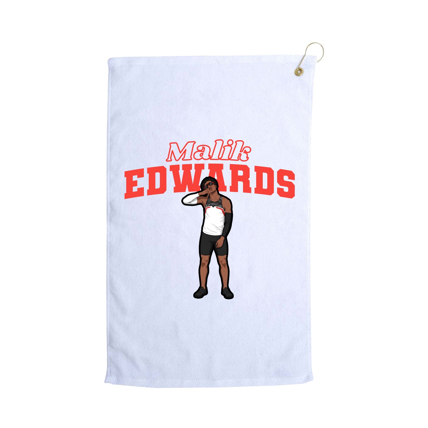 Golf Towel — Name Arch in White