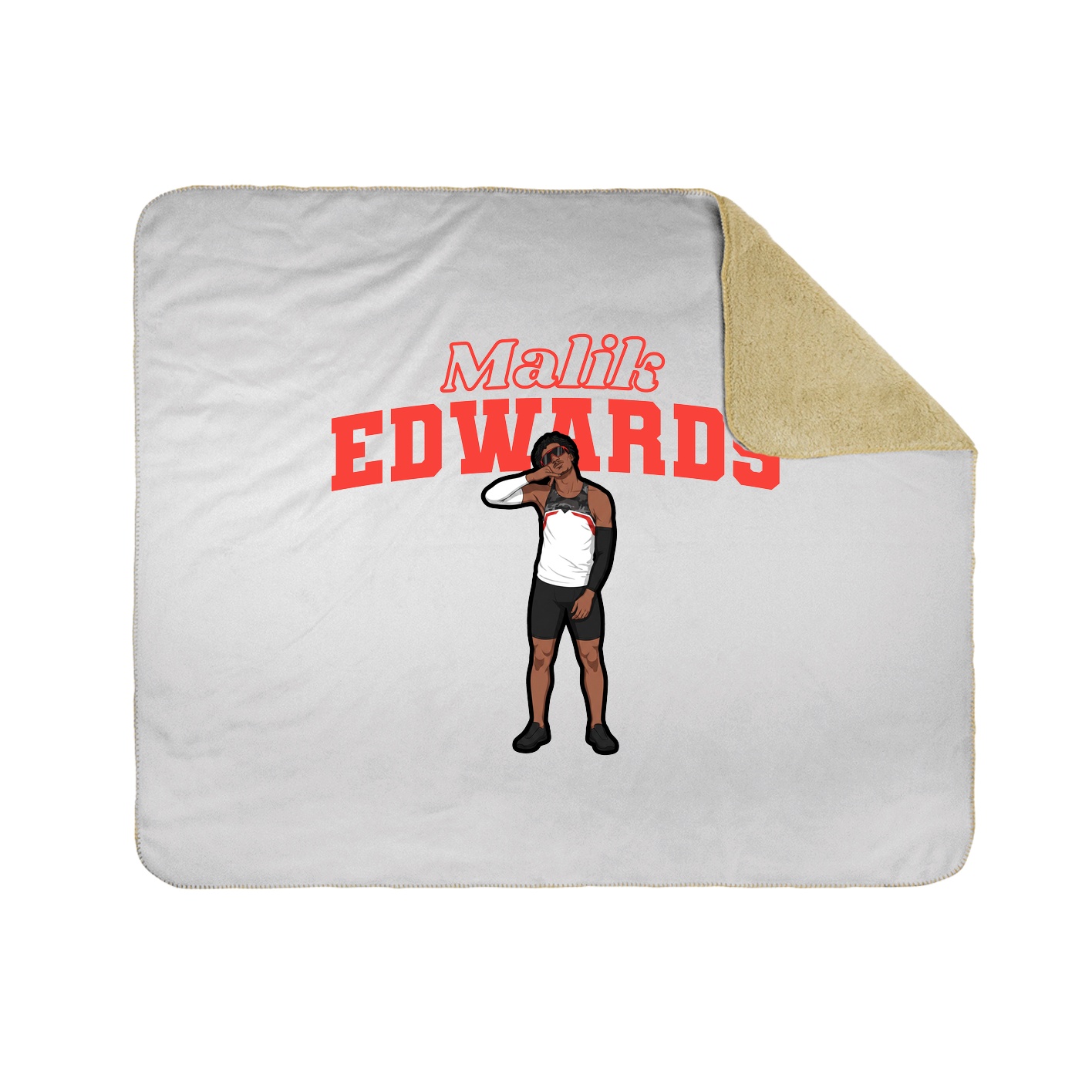 Throw Blanket — Name Arch in White