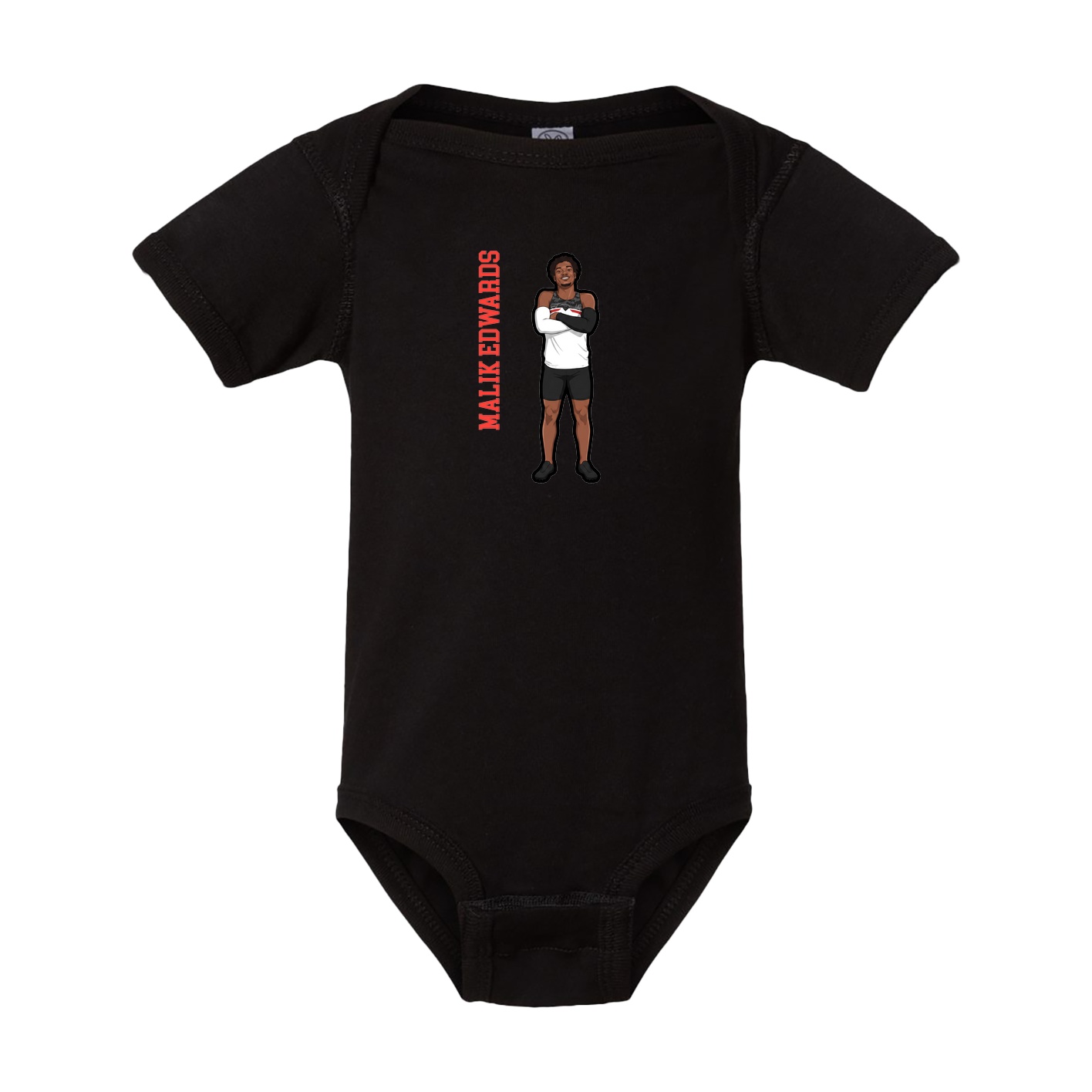 Baby Onesie — Name Vertical in Black
