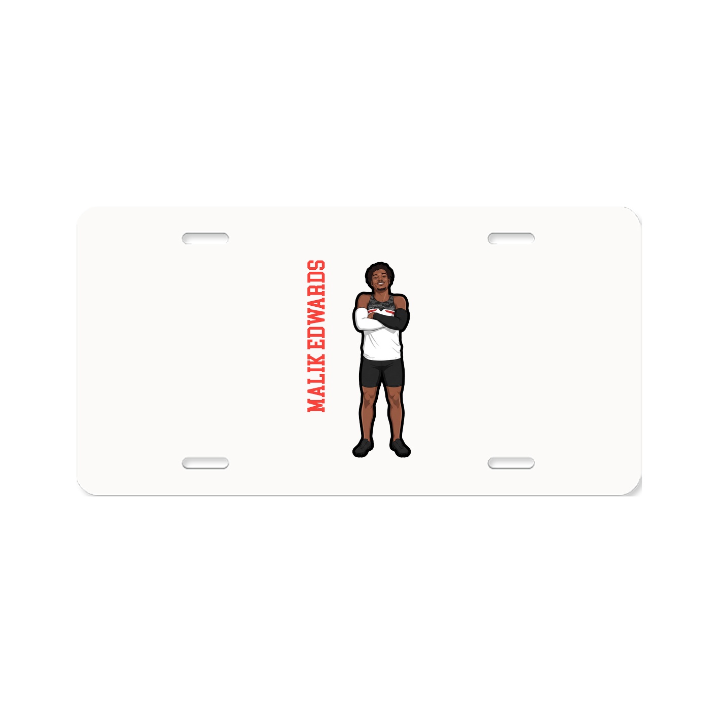 License Plate — Name Vertical in Classic