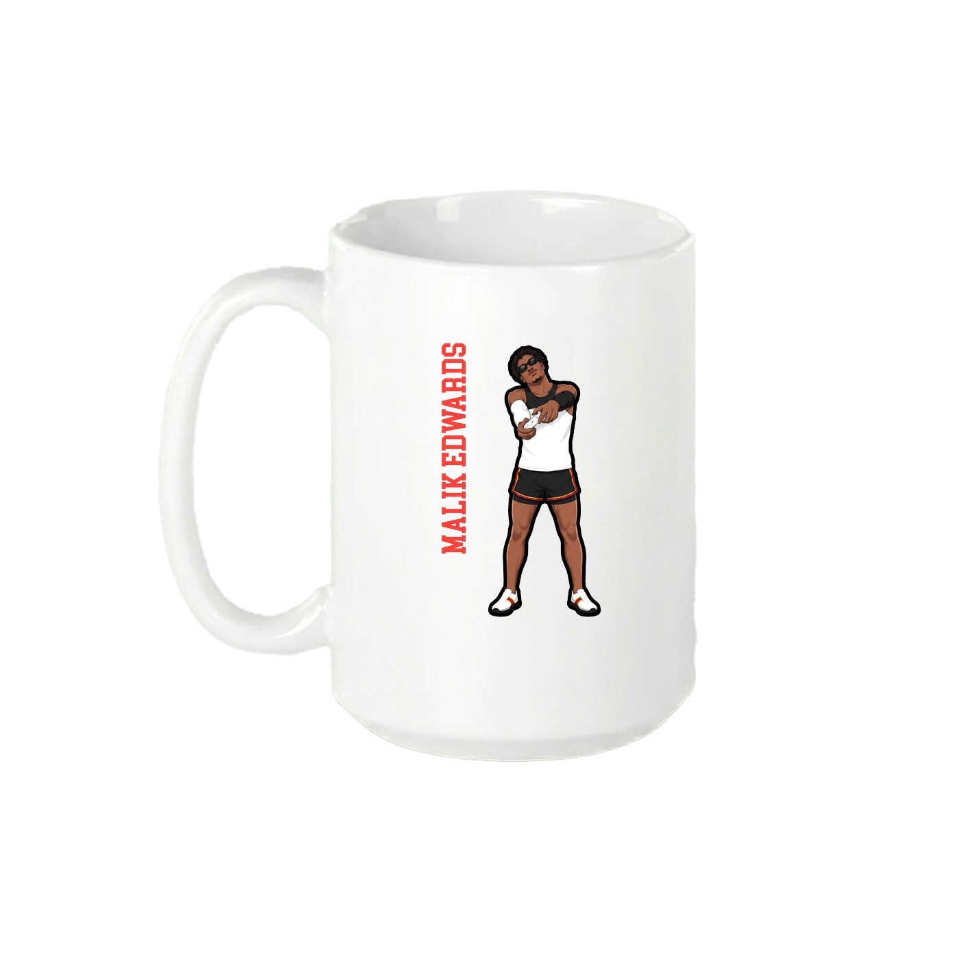 15oz Coffee Mug — Name Vertical in White