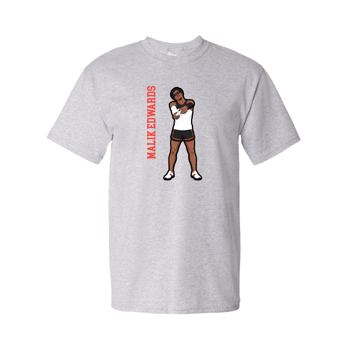 Tee — Name Vertical in Grey