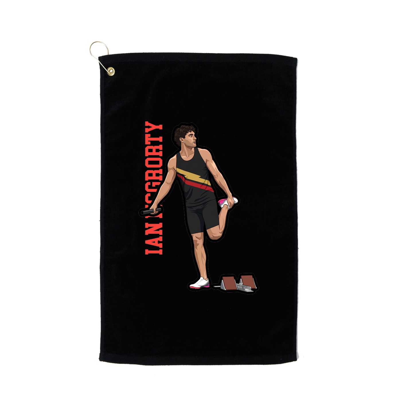 Golf Towel — Name Vertical in Black
