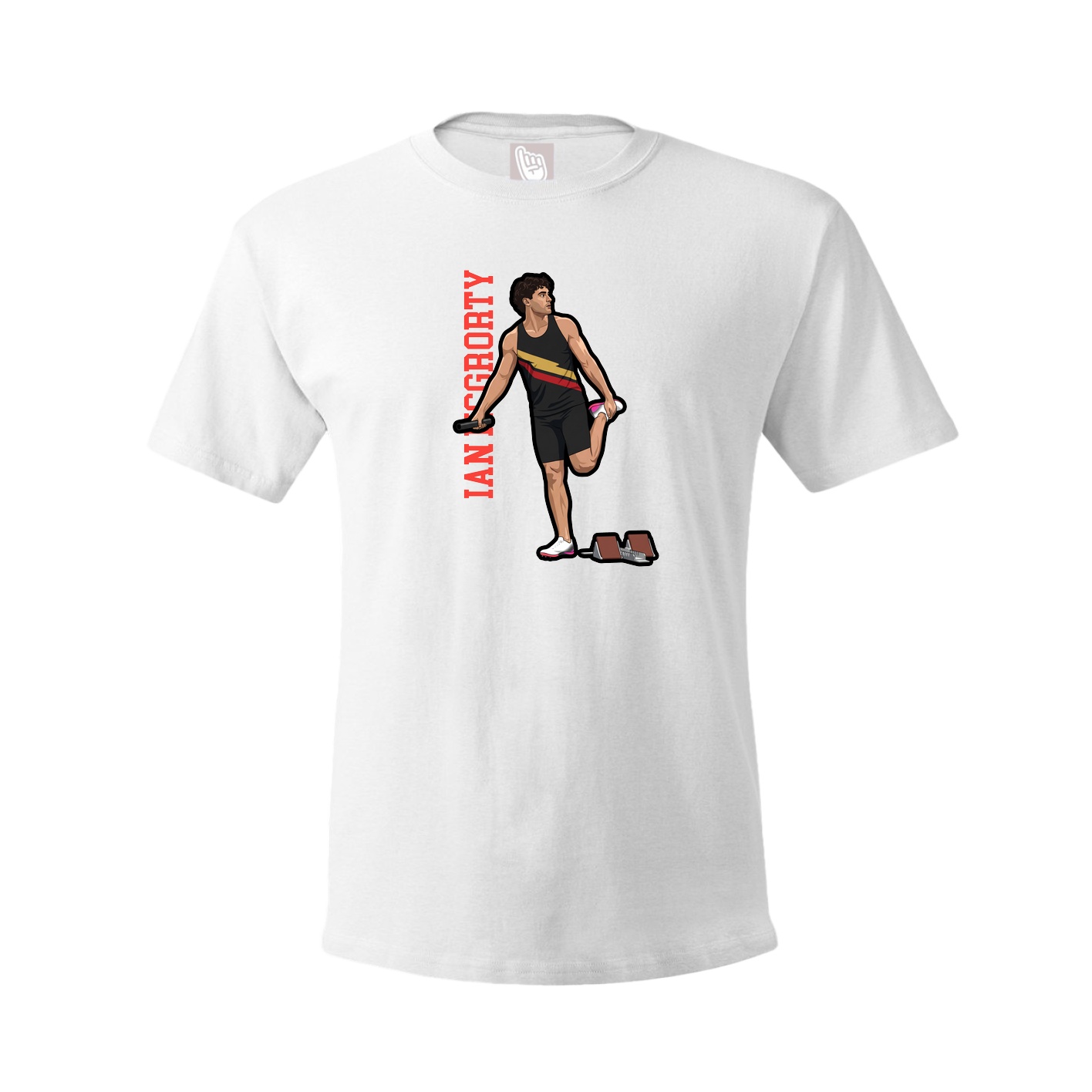 Youth Tee — Name Vertical in White