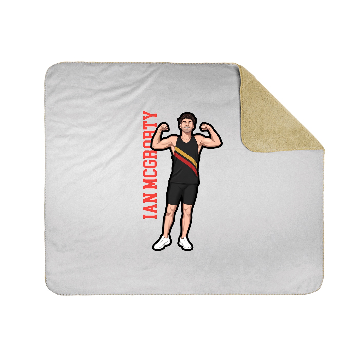 Throw Blanket — Name Vertical in White