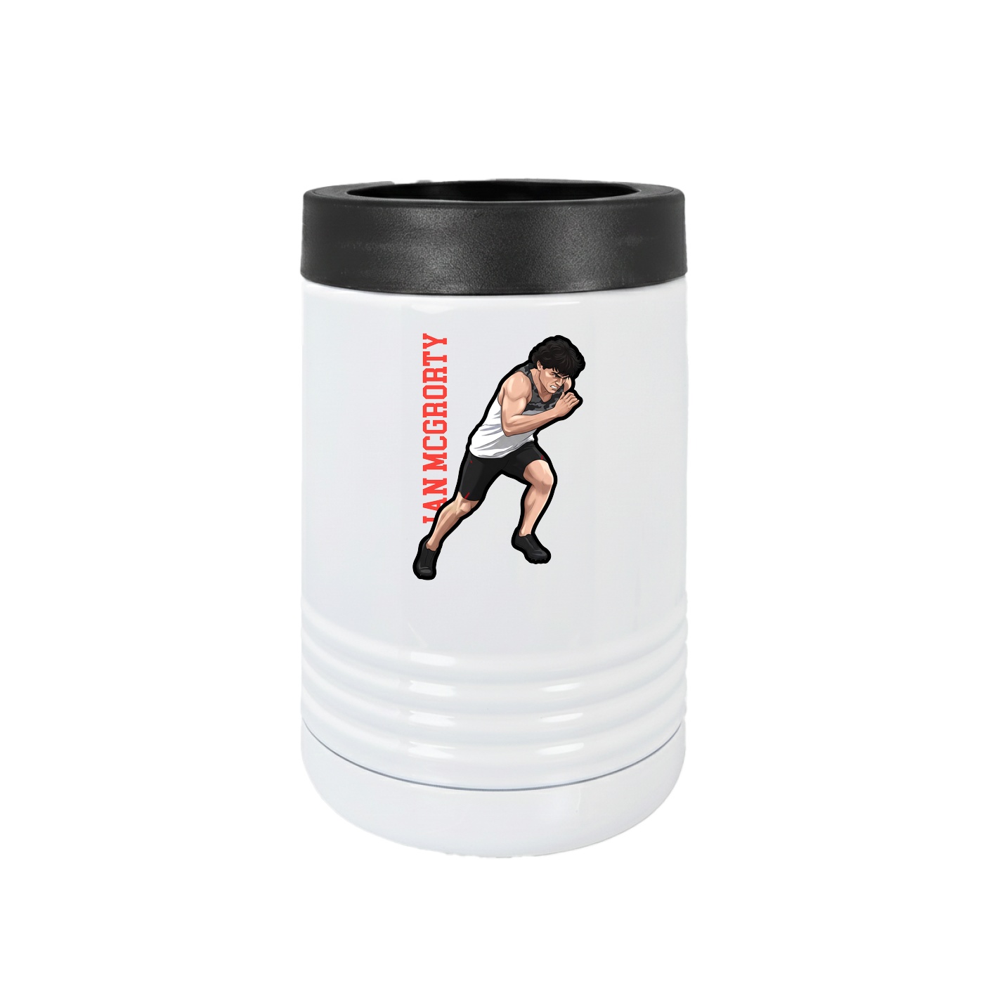 Beverage Holder — Name Vertical in White