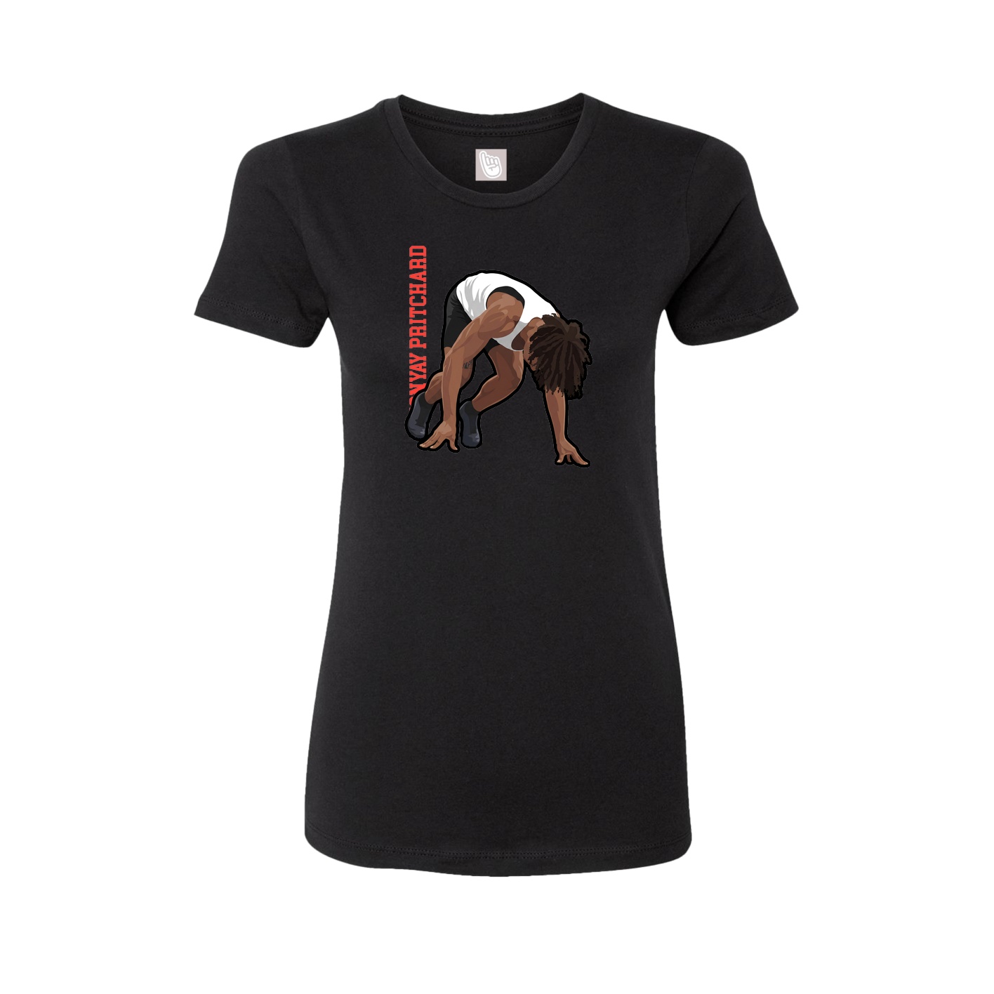 Womens Tee — Name Vertical in Black