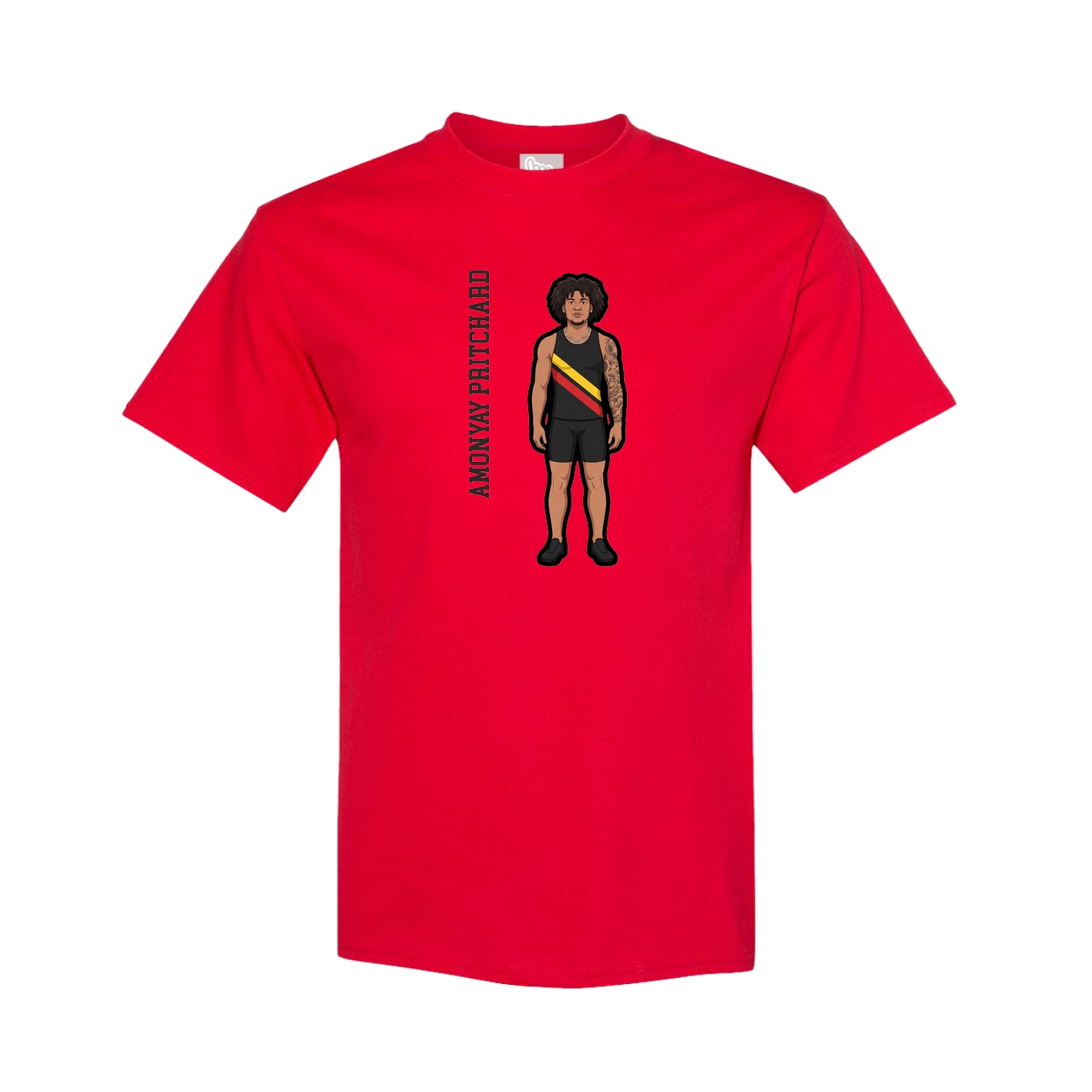 Youth Tee — Name Vertical in Red