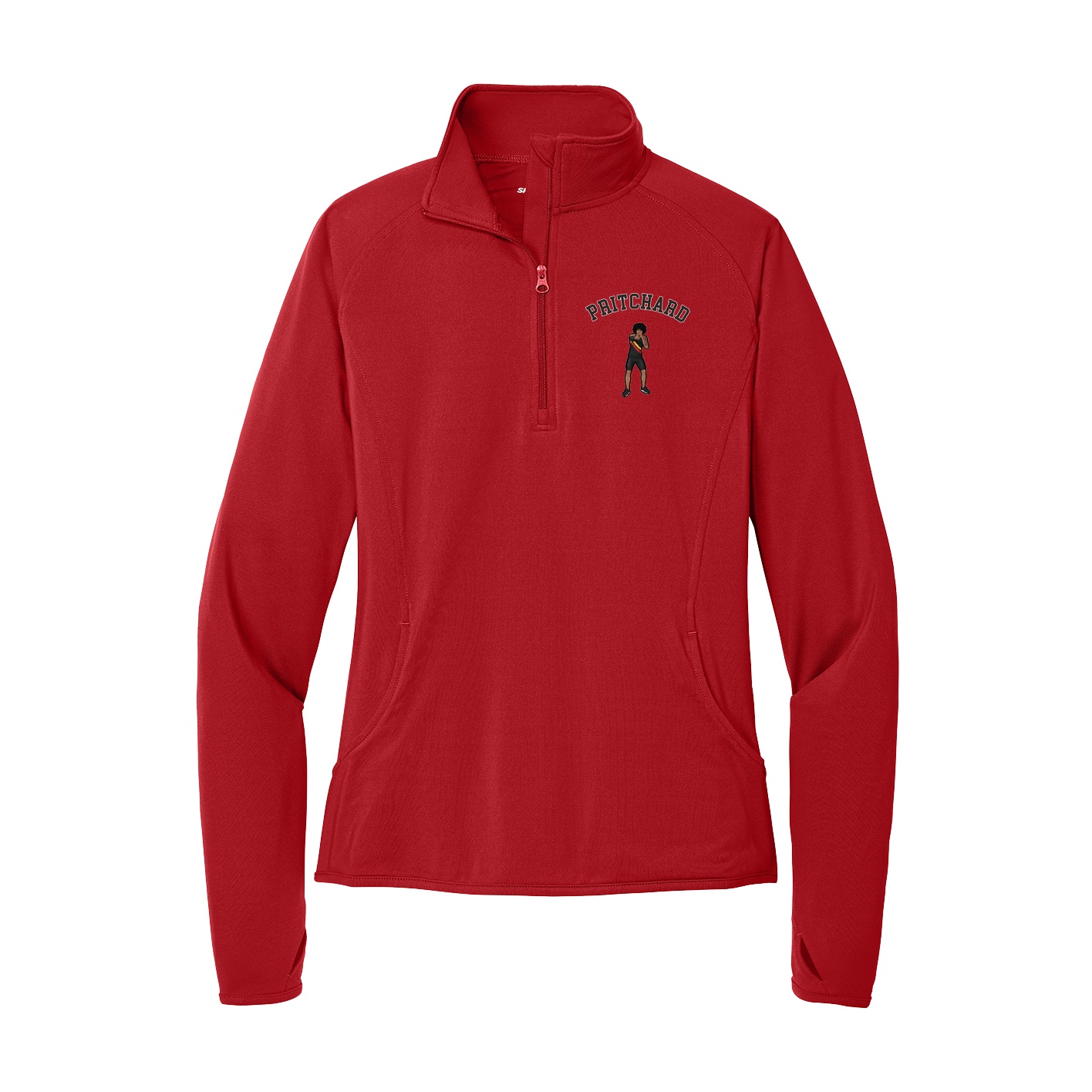 Women's Q-Zip Pullover — Shirsey Arch in Red