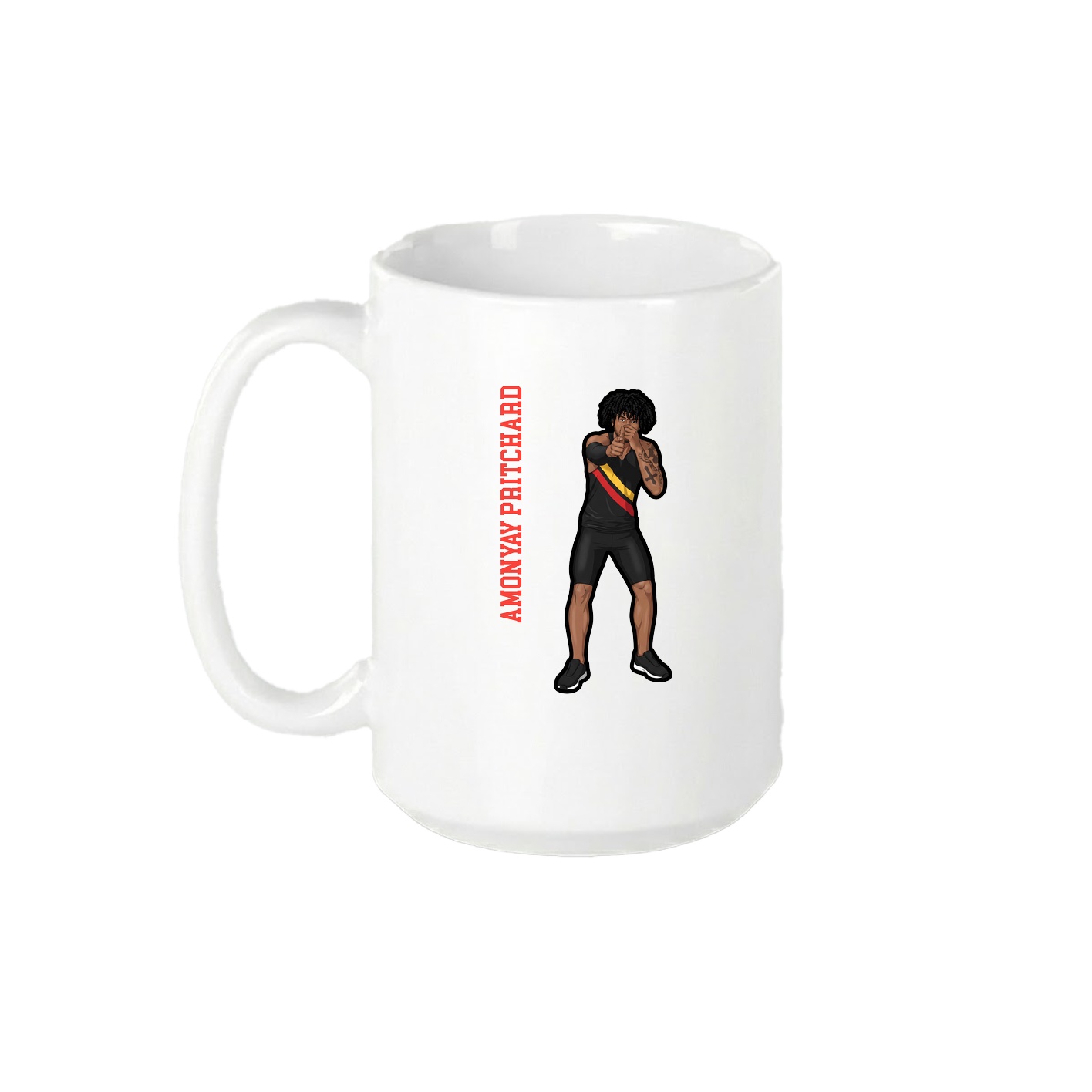15oz Coffee Mug — Name Vertical in White
