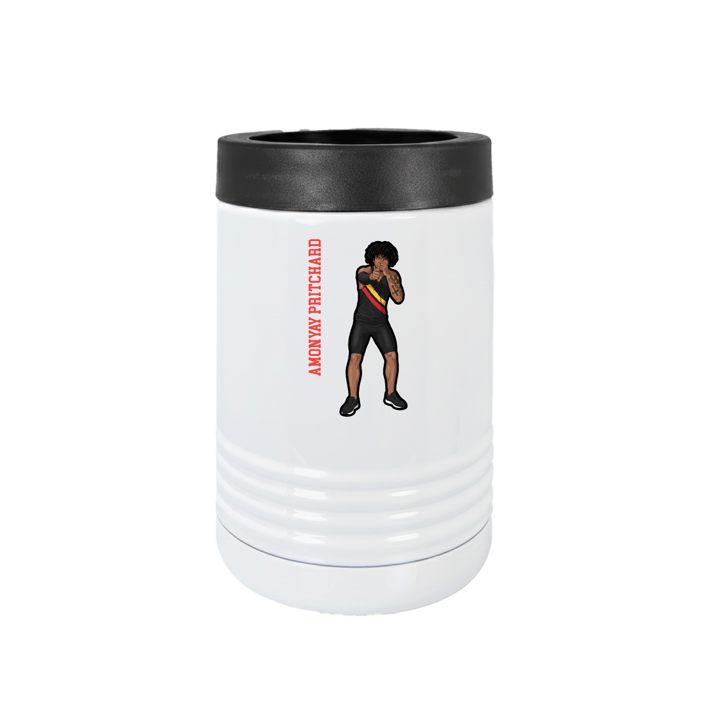 Beverage Holder — Name Vertical in White