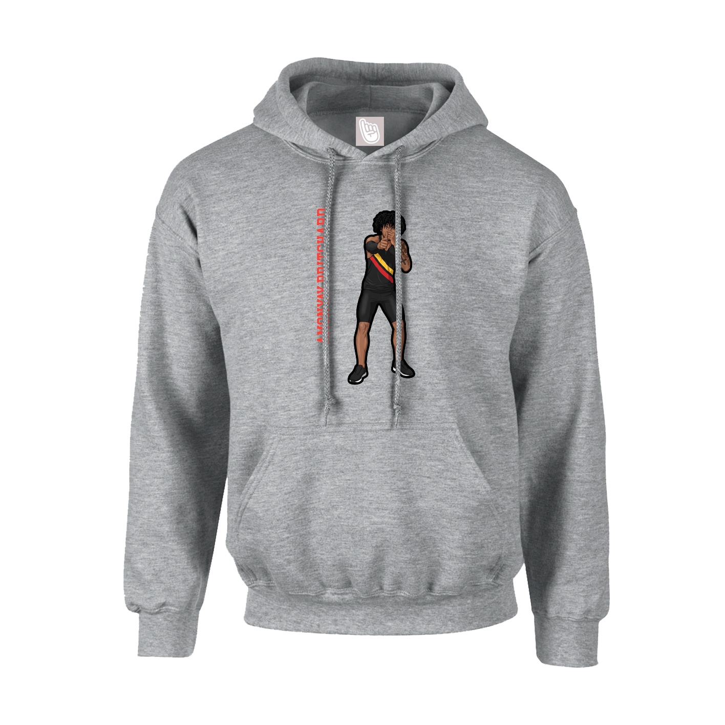 Hoodie — Name Vertical in Grey