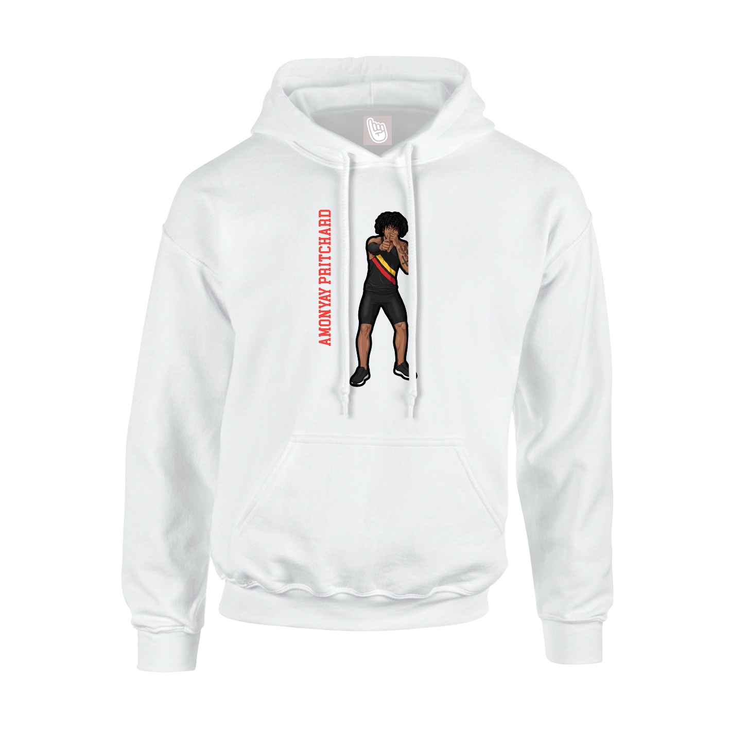 Youth Hoodie — Name Vertical in White