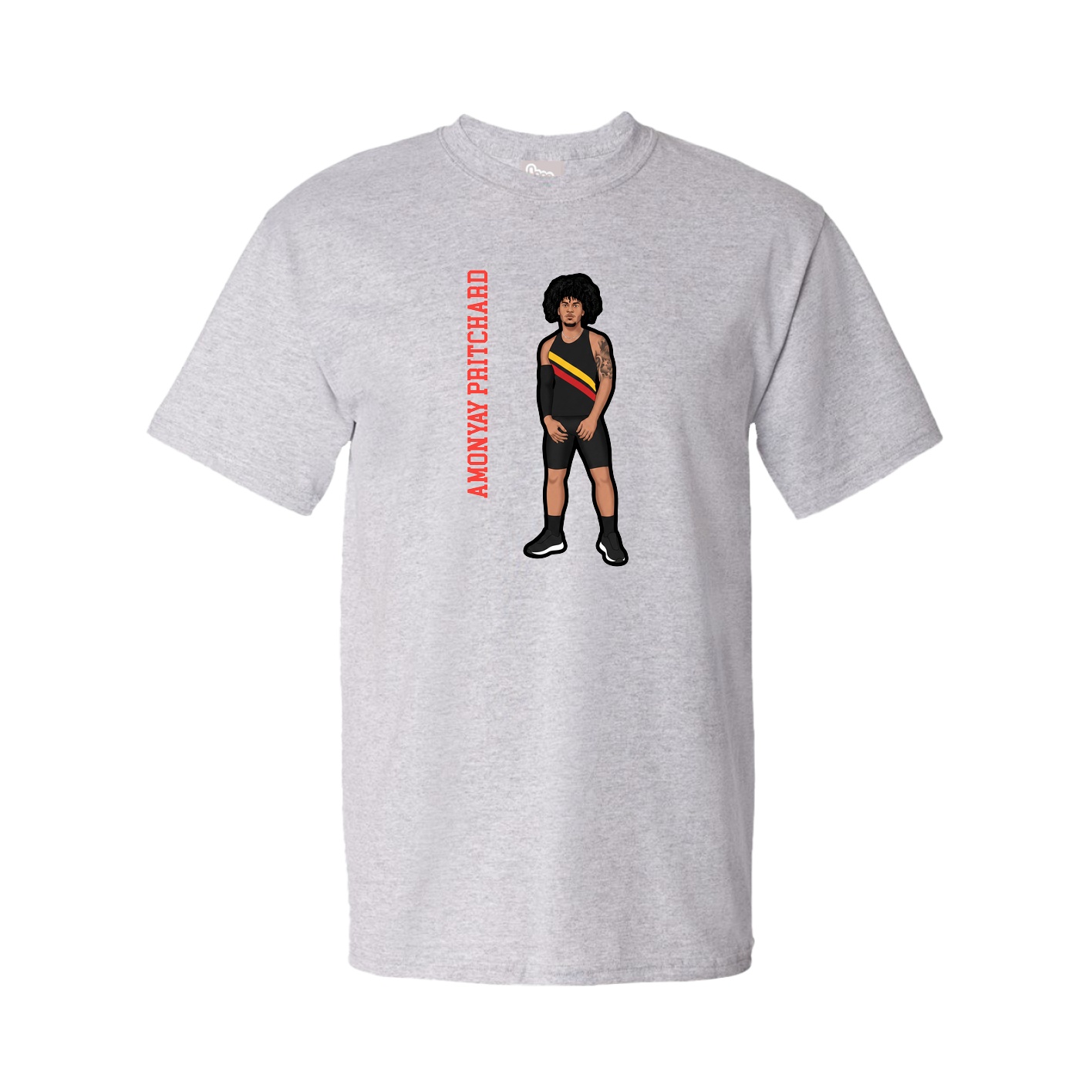 Tee — Name Vertical in Grey