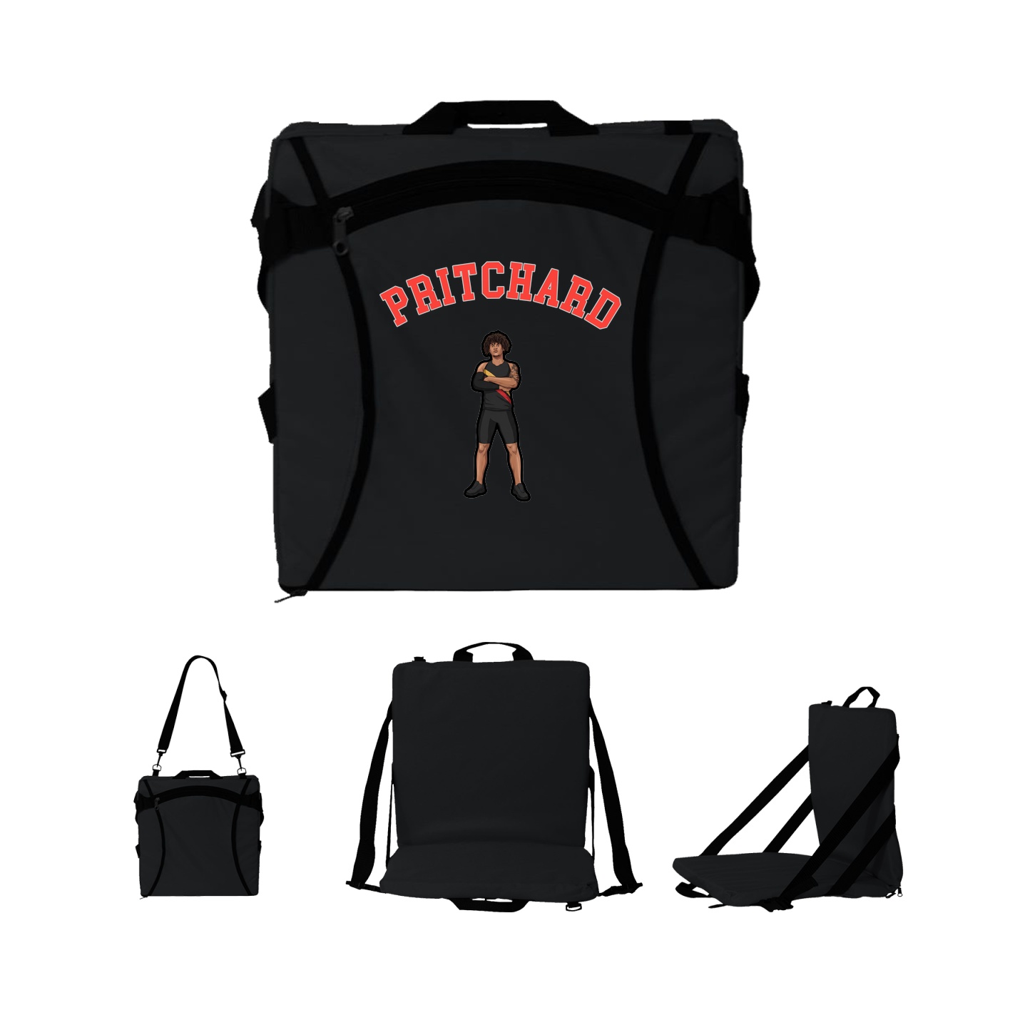Folding Stadium Seat — Shirsey Arch in Black
