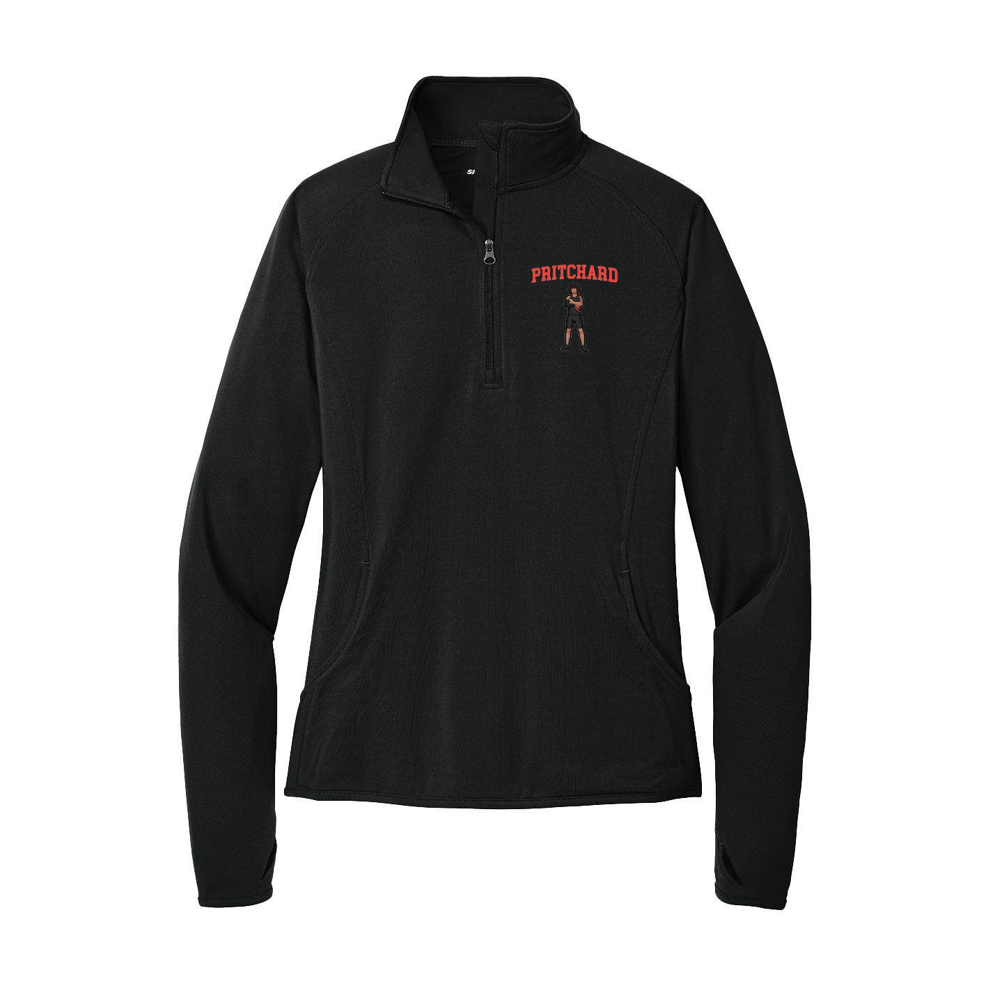Women's Q-Zip Pullover — Shirsey in Black