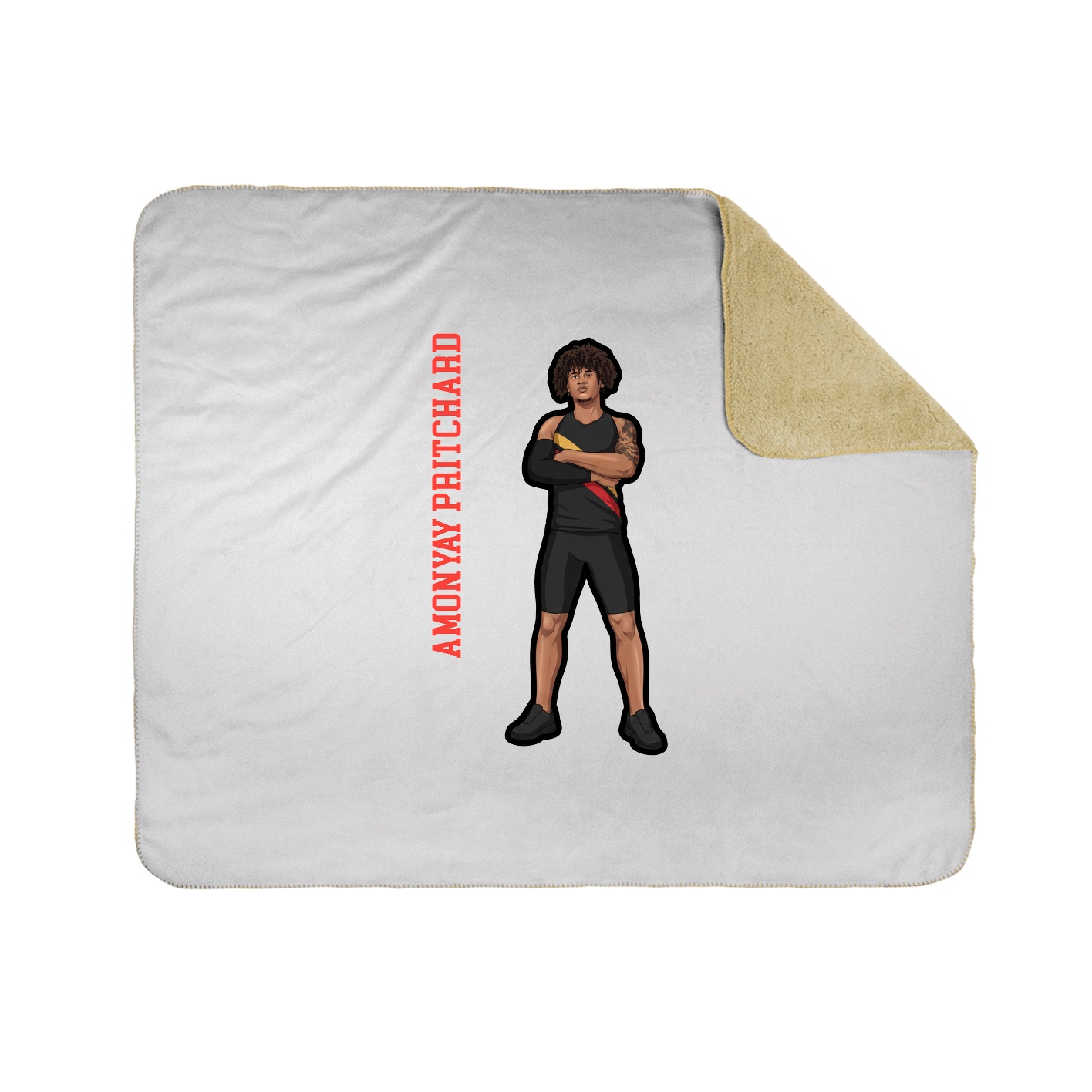 Throw Blanket — Name Vertical in White