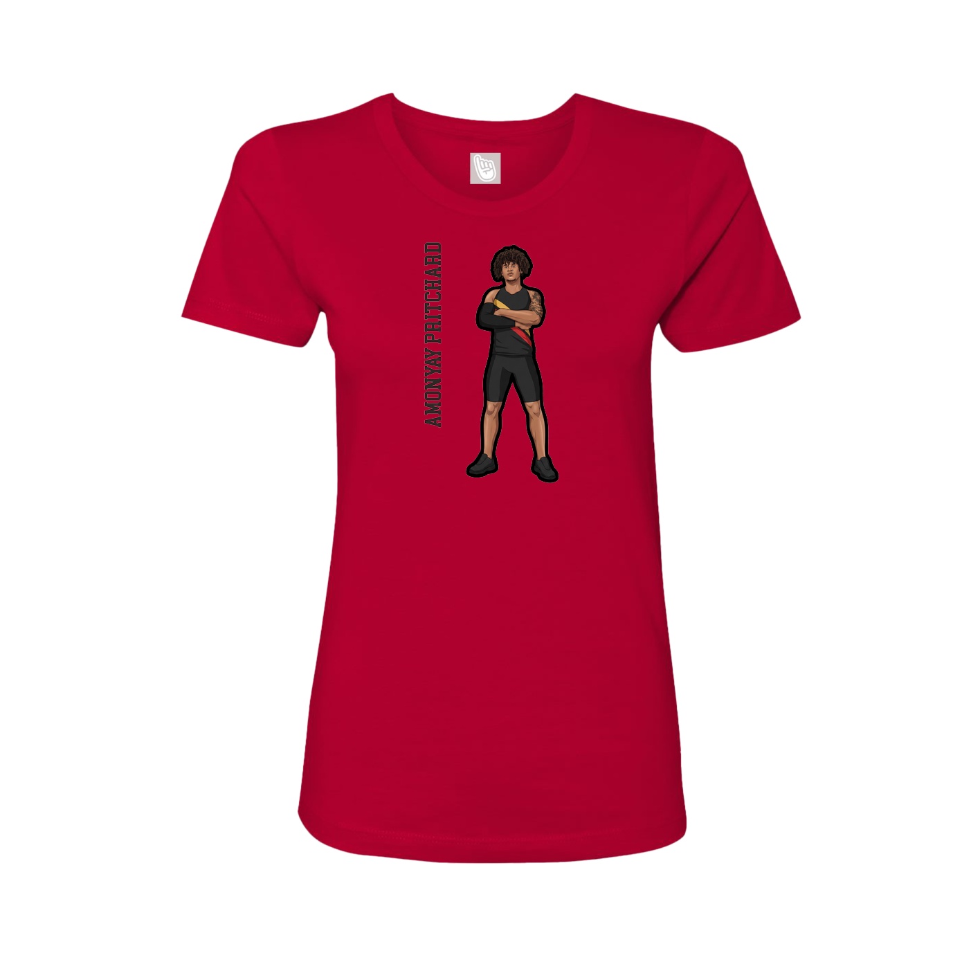 Womens Tee — Name Vertical in Red