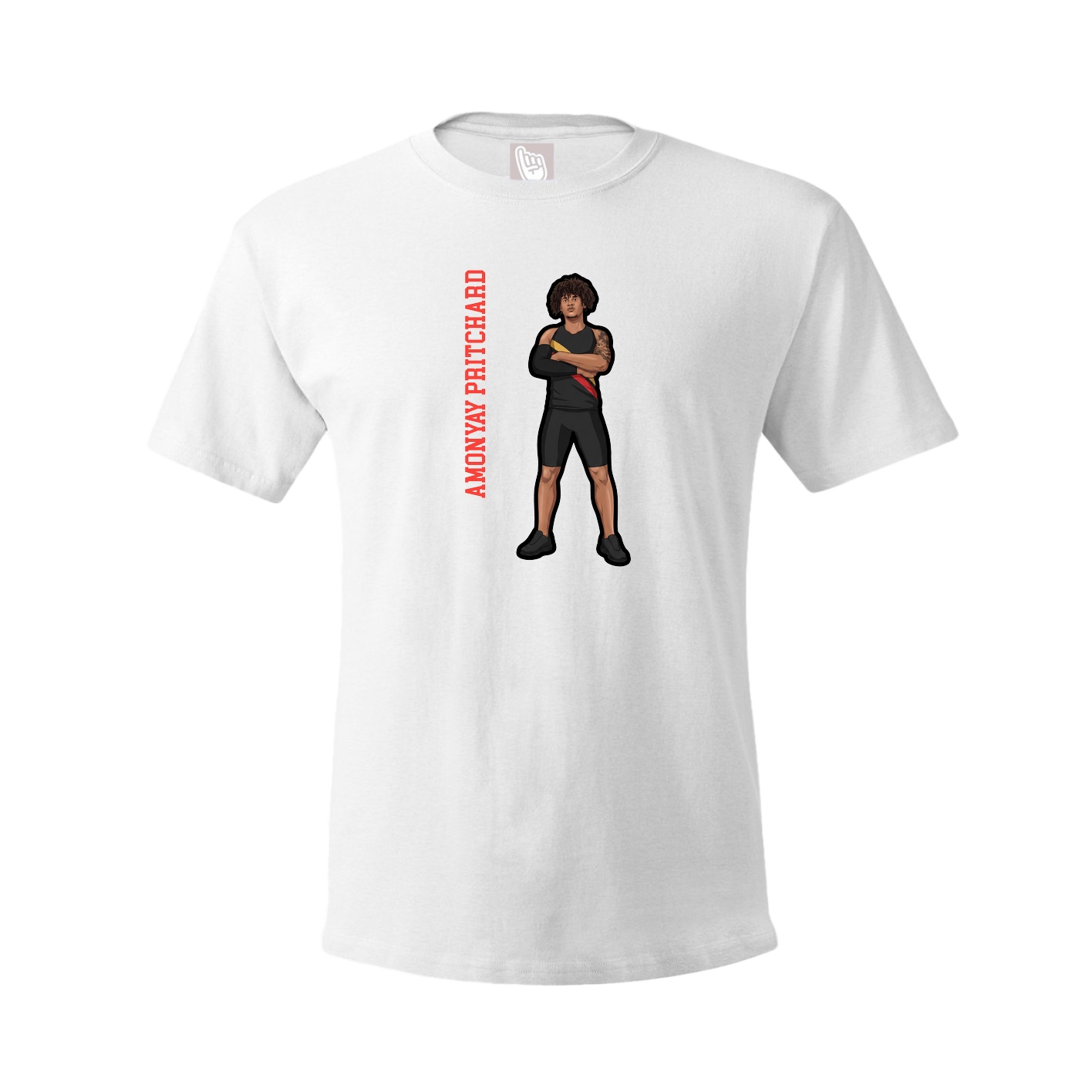 Youth Tee — Name Vertical in White