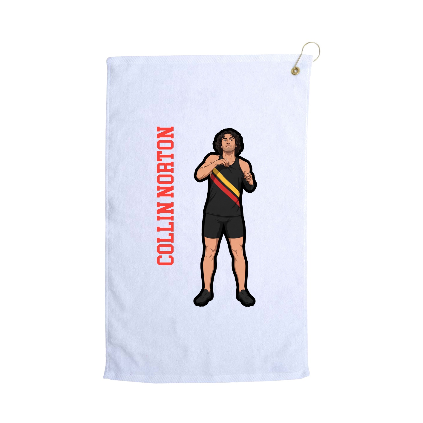Golf Towel — Name Vertical in White