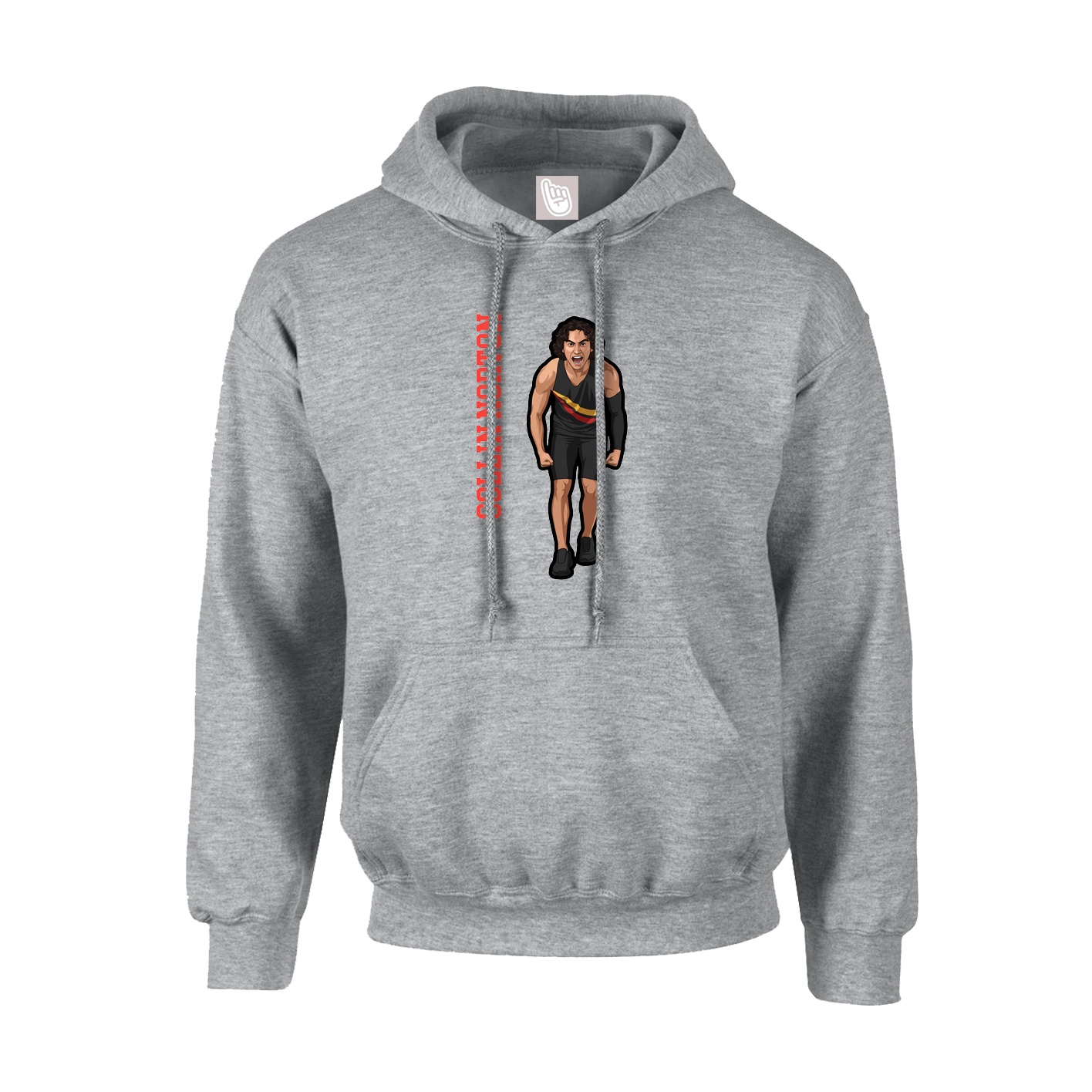 Hoodie — Name Vertical in Grey