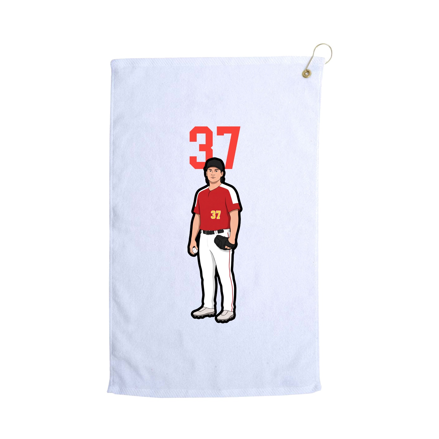 Golf Towel — Number Top in White