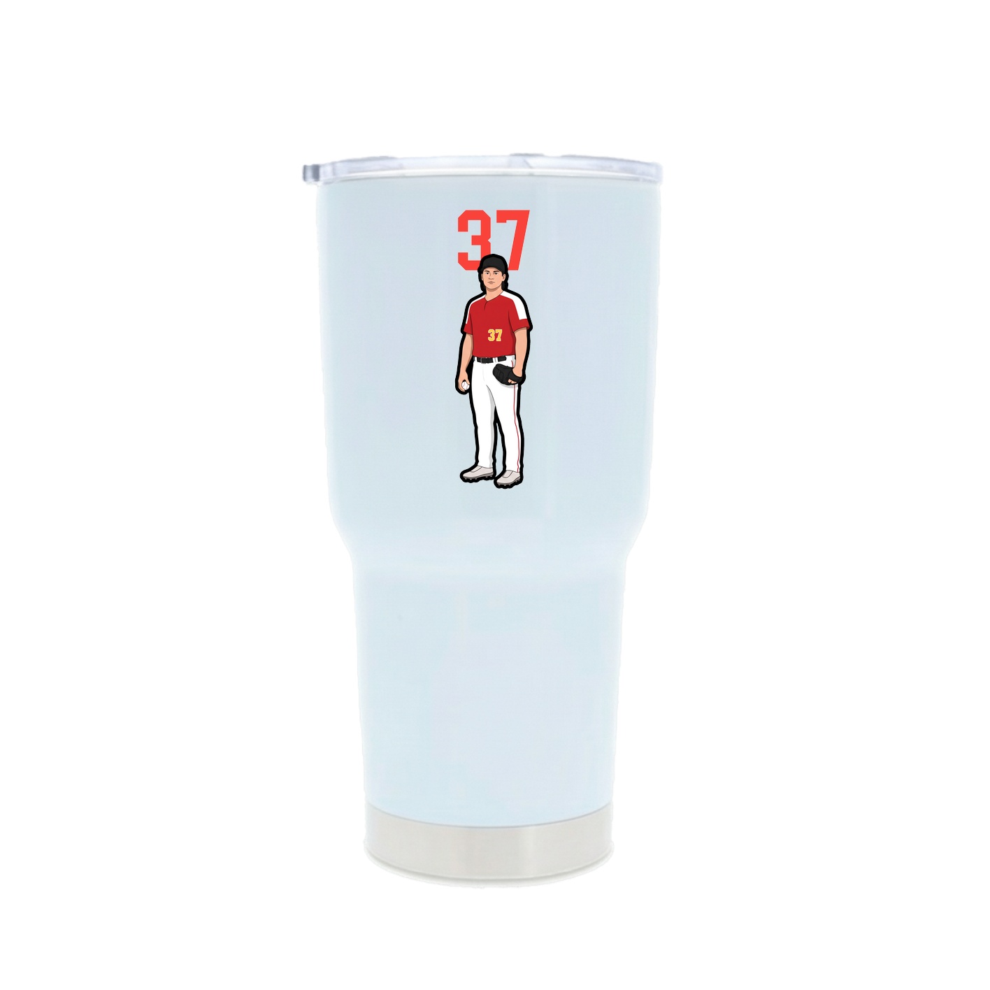 30oz Stainless Steel Tumbler — Number Top in White