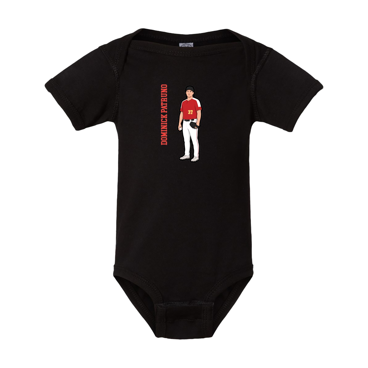 Baby Onesie — Name Vertical in Black