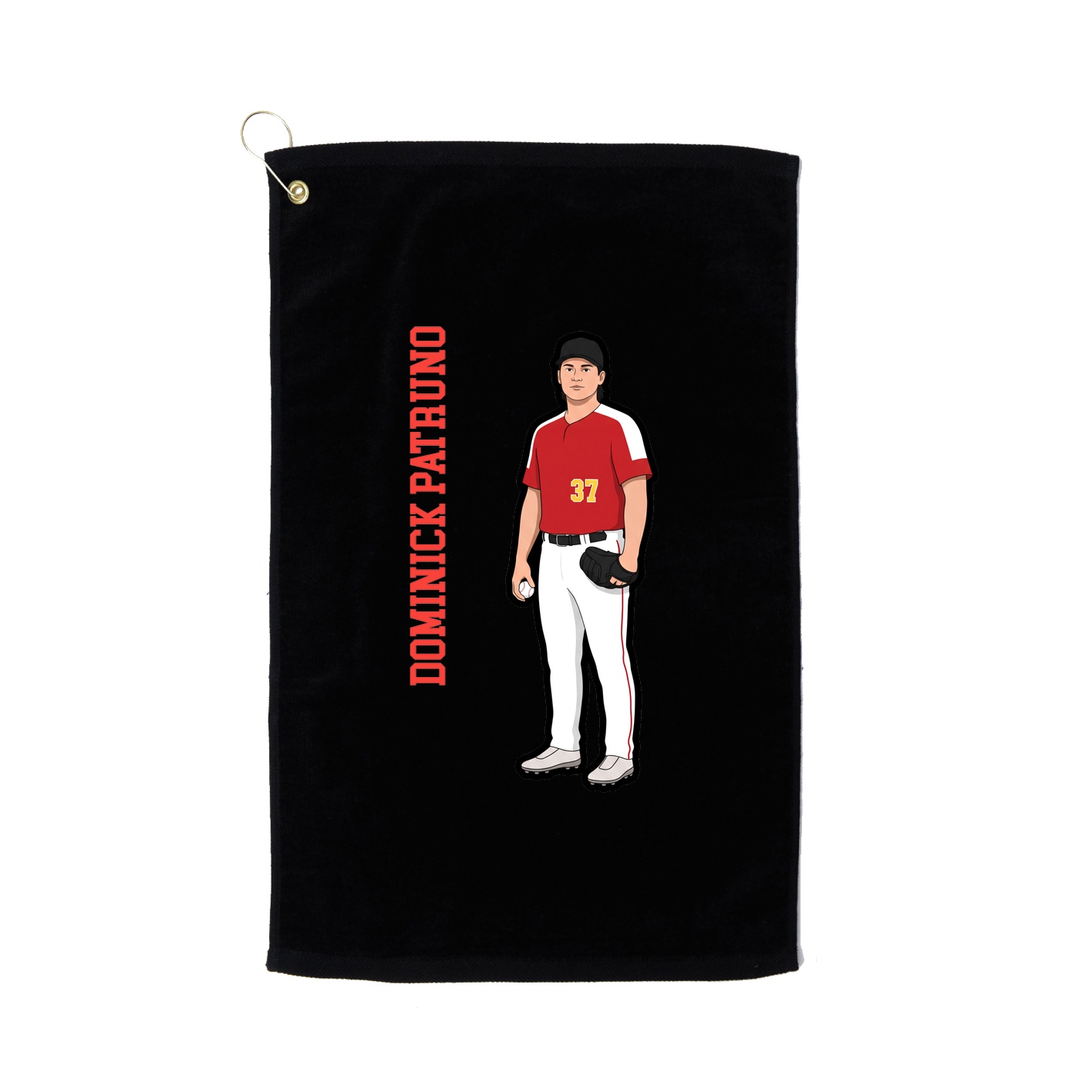 Golf Towel — Name Vertical in Black