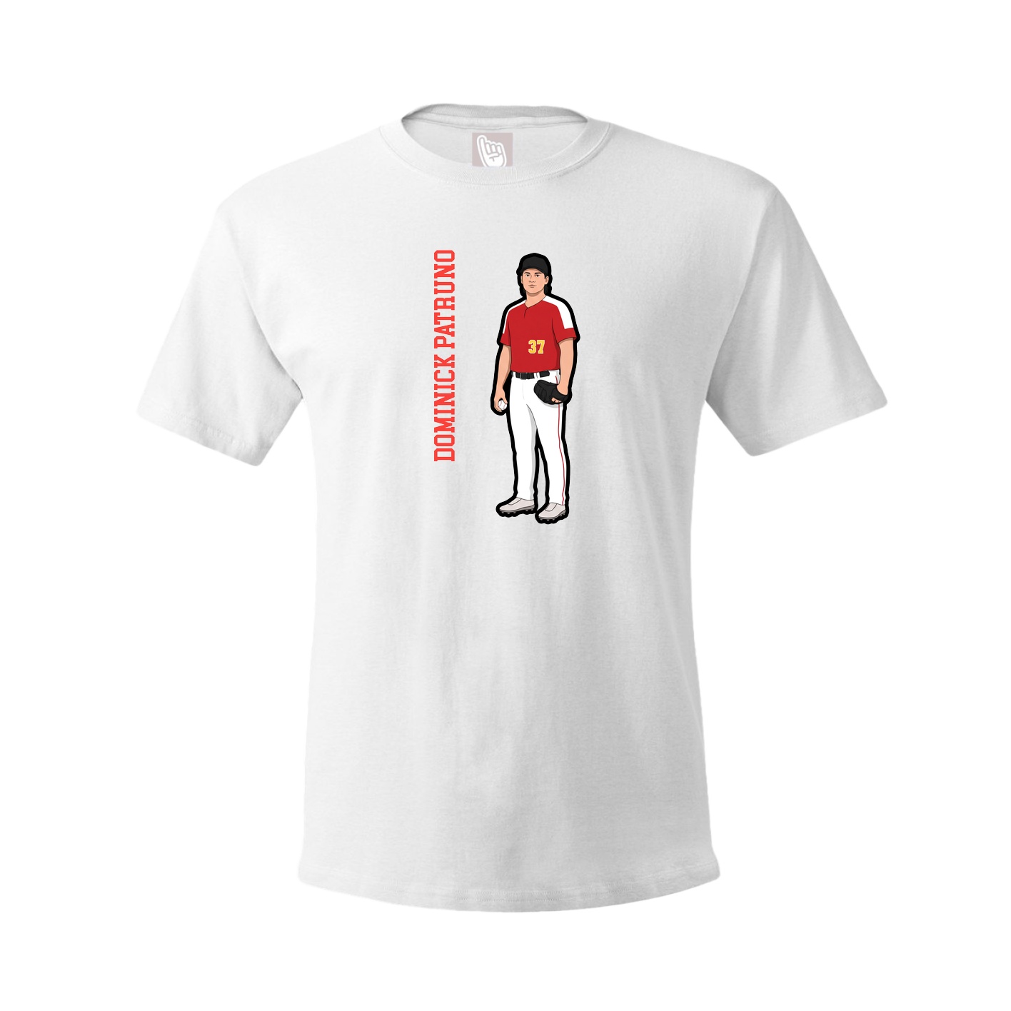 Tee — Name Vertical in White
