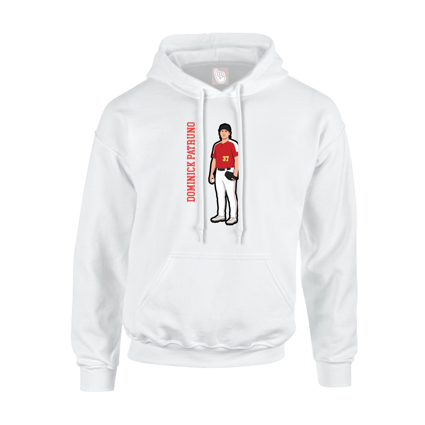 Hoodie — Name Vertical in White