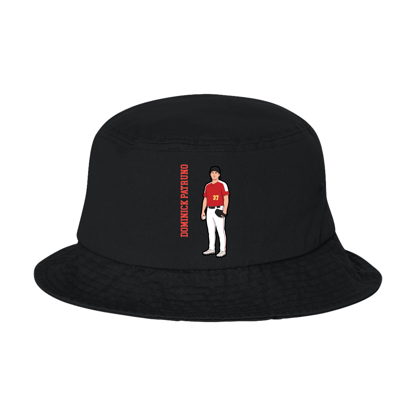 Bucket Cap — Name Vertical in Black