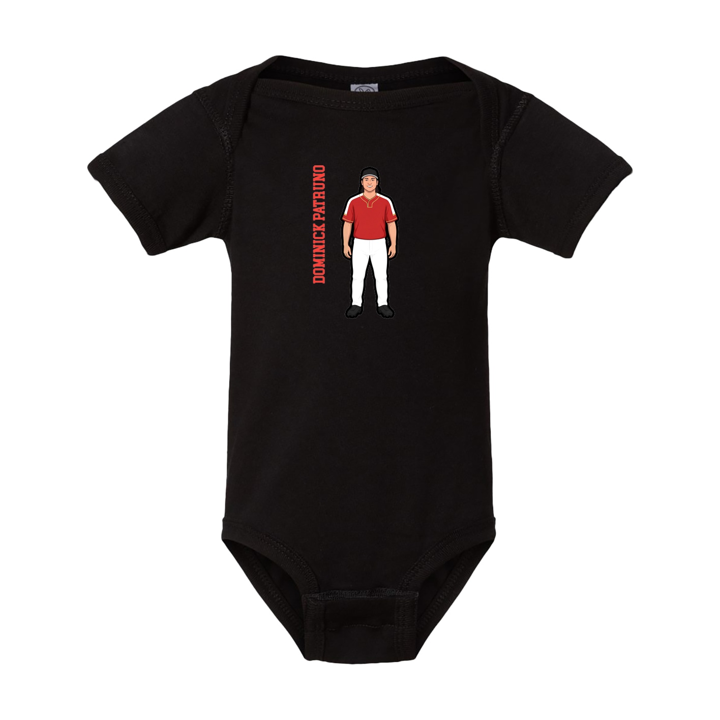Baby Onesie — Name Vertical in Black
