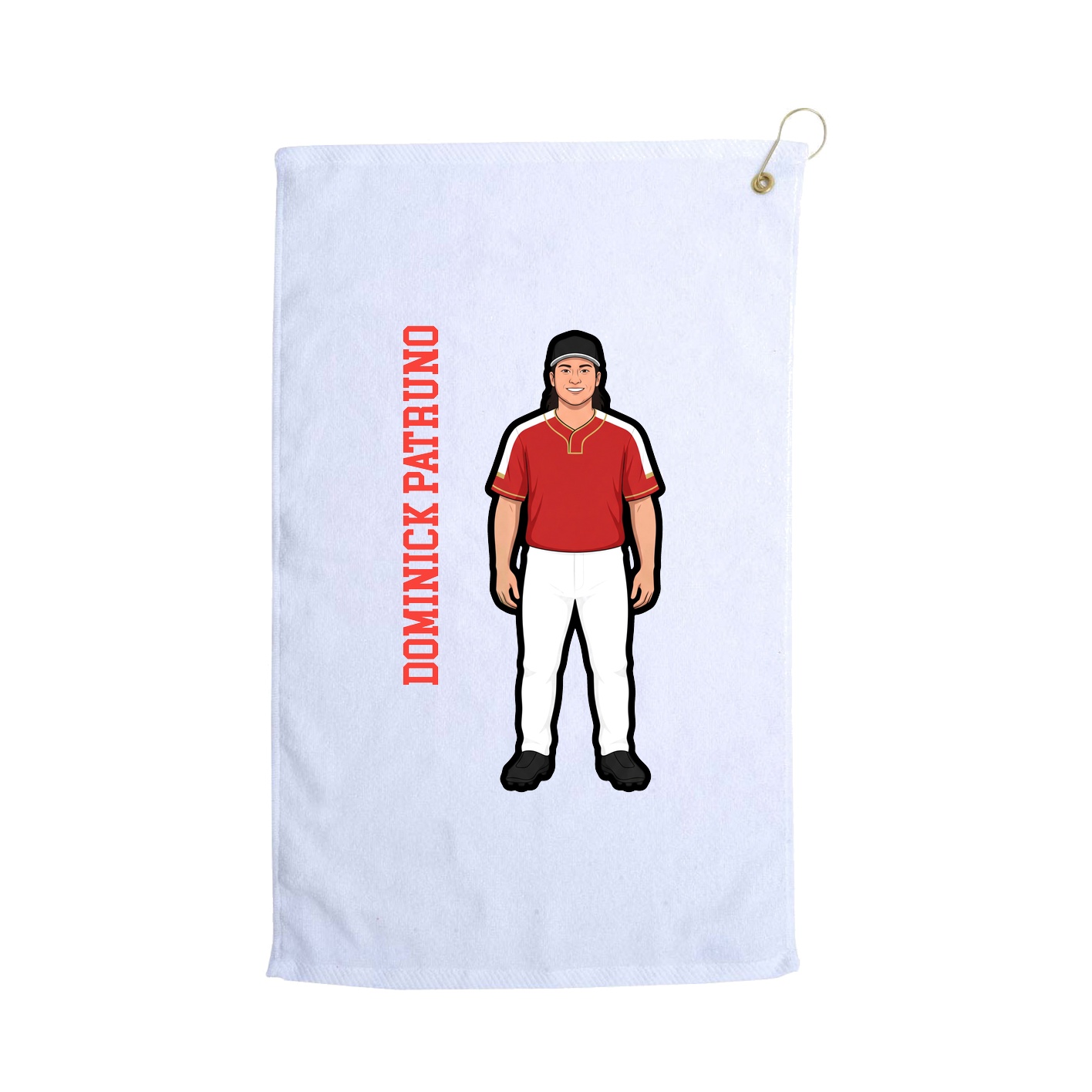 Golf Towel — Name Vertical in White