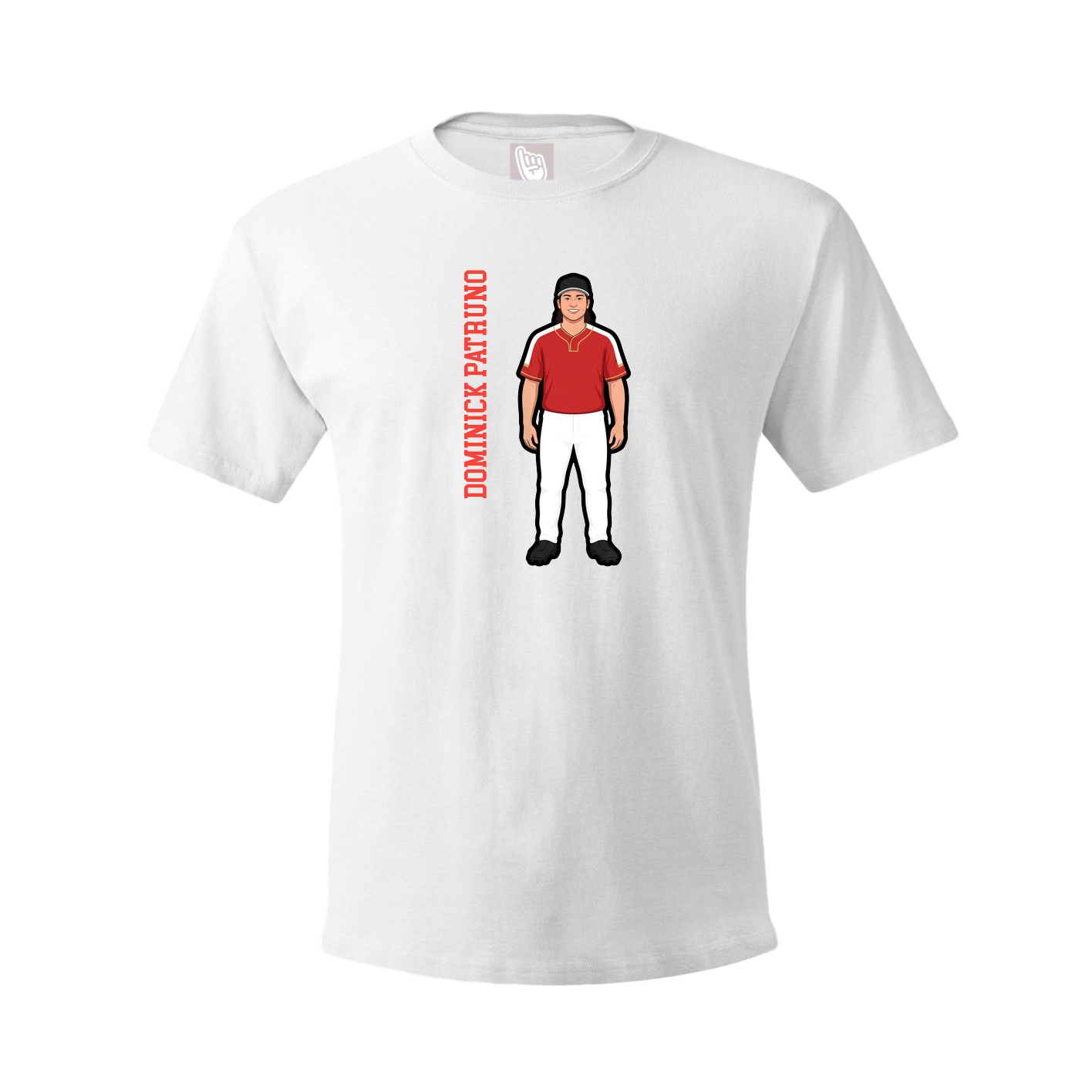 Tee — Name Vertical in White