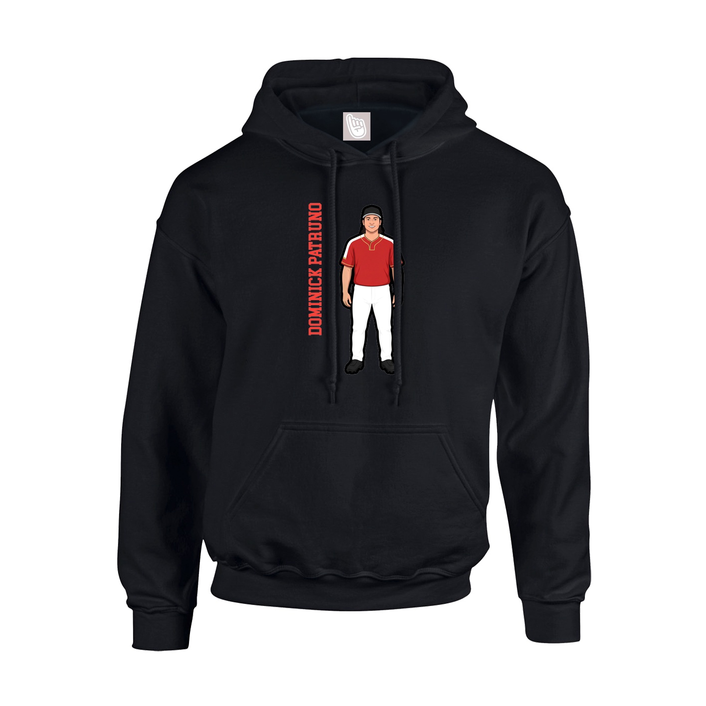 Hoodie — Name Vertical in Black